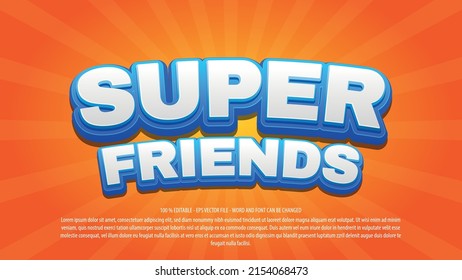 Friendship 3d style editable text effect