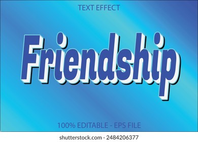Efecto de texto 3d de amistad e ilustración de vector