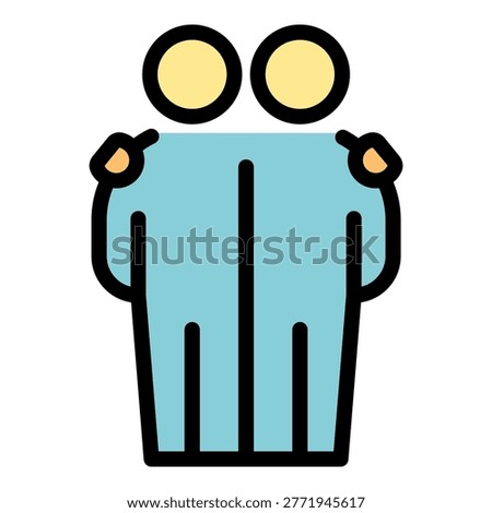 Friendship adaptation icon. Outline friendship adaptation vector icon color flat isolated