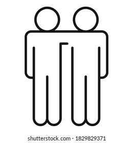 Friendship affection icon. Outline friendship affection vector icon for web design isolated on white background