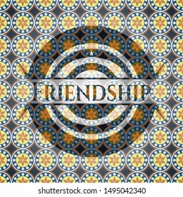 Friendship arabesque emblem background. arabic decoration.