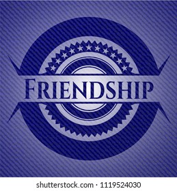 Friendship badge with jean texture