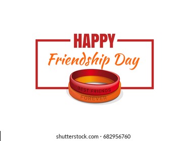 Friendship band and Friendship Day greetings for the design of banners and greeting cards. Friendship Day lettering. Vector illustration