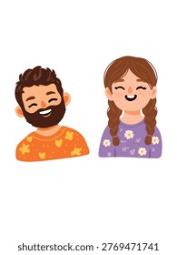friendship between boy and girl studio white space portrait
