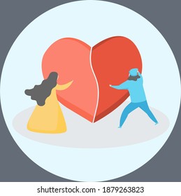 Friendship between a guy and a girl. They hold a heart in their hand. Valentines day. Relationship concept.
