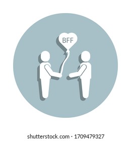 Friendship, bff badge icon. Simple glyph, flat vector of friendship icons for ui and ux, website or mobile application