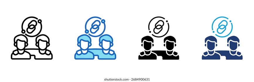 Friendship Bond icon Multi Style Vector Illustration