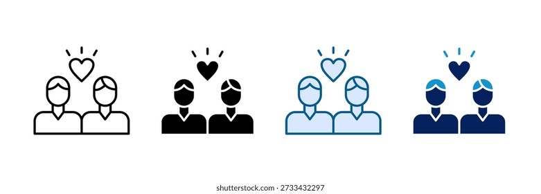 Friendship Bond Icon Set Multiple Style Collection