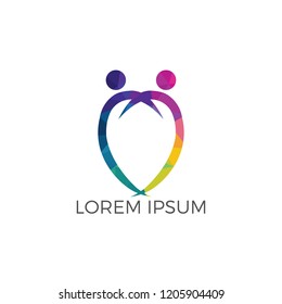Friendship bonding together organic people logo. Healthy person logo.