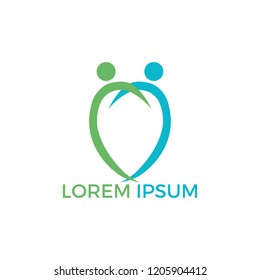 Friendship bonding together organic people logo. Healthy person logo.