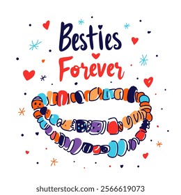 Friendship Bracelets Illustration Besties Forever