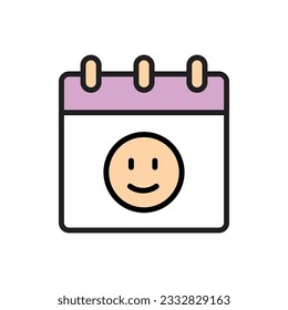 Ilustración del vector de iconos del calendario de amistad