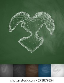 friendship cat and dog icon. Hand drawn vector illustration. Chalkboard Design