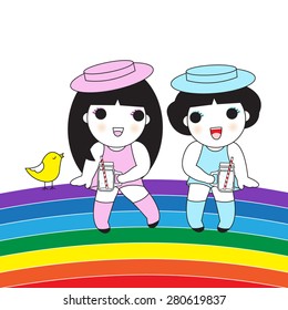 Friendship character illustration