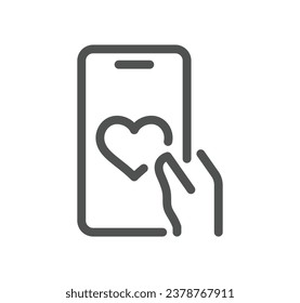 Friendship and charity related icon outline and linear vector.