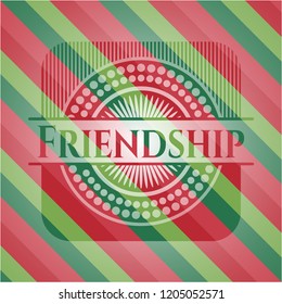 Friendship christmas badge background.