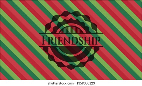 Friendship christmas colors emblem.