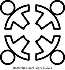 Friendship Circle Icon Line Vector Illustration