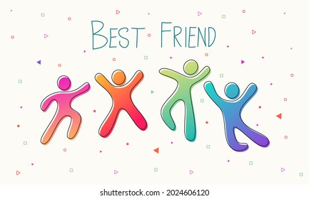 Friendship Colorful People Pattern Illustration Vector