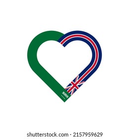 friendship concept. heart ribbon icon of saudi arabia and union jack flags. vector illustration isolated on white background	