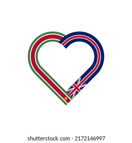 friendship concept. heart ribbon icon of suriname and union jack flags. vector illustration isolated on white background
