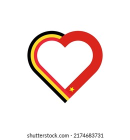 friendship concept. heart ribbon icon of belgium and vietnam flags. vector illustration isolated on white background