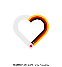 friendship concept. heart ribbon icon of japanese and german flags. vector illustration isolated on white background