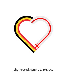 friendship concept. heart ribbon icon of belgium and georgia flags. vector illustration isolated on white background