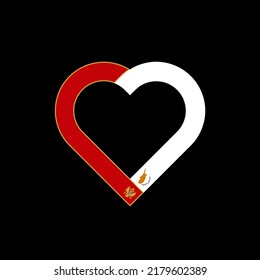 friendship concept. heart ribbon icon of montenegro and cyprus flags. vector illustration isolated on black background