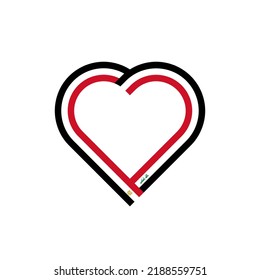 friendship concept. heart ribbon icon of egypt and iraq flags. vector illustration isolated on white background