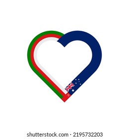 friendship concept. heart ribbon icon of oman and australia flags. vector illustration isolated on white background