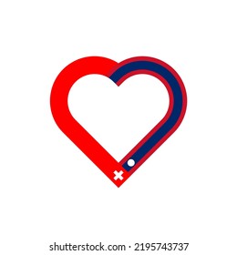 friendship concept. heart ribbon icon of switzerland and laos flags. vector illustration isolated on white background