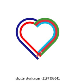 friendship concept. heart ribbon icon of croatia and azerbaijan flags. vector illustration isolated on white background