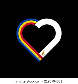 friendship concept. heart ribbon icon of moldova and cypriot flags. vector illustration isolated on black background