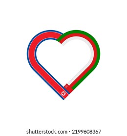 friendship concept. heart ribbon icon of north korea and oman flags. vector illustration isolated on white background