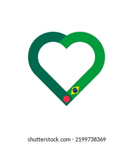 friendship concept. heart ribbon icon of bangladesh and brazil flags. vector illustration isolated on white background