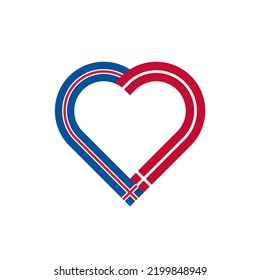 friendship concept. heart ribbon icon of icelandic and danish flags. vector illustration isolated on white background