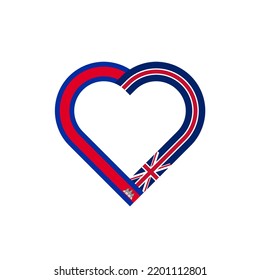 friendship concept. heart ribbon icon of cambodian and union jack flags. vector illustration isolated on white background