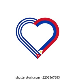 friendship concept. heart ribbon icon of cuba and philippines flags. vector illustration isolated on white background