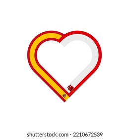 friendship concept. heart ribbon icon of spanish and gibraltarian flags. vector illustration isolated on white background