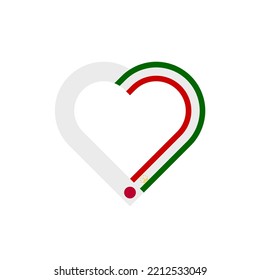 friendship concept. heart ribbon icon of japan and tajikistan flags. vector illustration isolated on white background