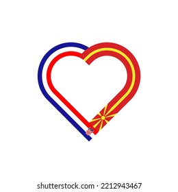 friendship concept. heart ribbon icon of croatian and macedonian flags. vector illustration isolated on white background