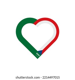 friendship concept. heart ribbon icon of saudi arabia and czech republic flags. vector illustration isolated on white background
