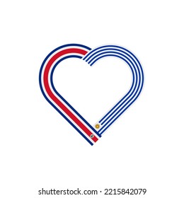 friendship concept. heart ribbon icon of costa rica and uruguay flags. vector illustration isolated on white background
