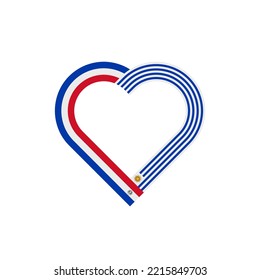 friendship concept. heart ribbon icon of paraguayan and uruguayan flags. vector illustration isolated on white background
