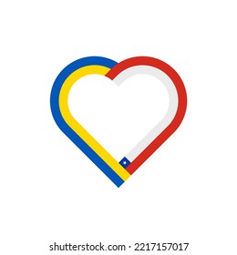 friendship concept. heart ribbon icon of ukraine and chile flags. vector illustration isolated on white background