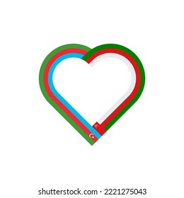 friendship concept. heart ribbon icon of azerbaijan and oman flags. vector illustration isolated on white background