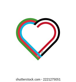 friendship concept. heart ribbon icon of azerbaijan and iraq flags. vector illustration isolated on white background