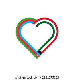 friendship concept. heart ribbon icon of azerbaijan and kuwait flags. vector illustration isolated on white background