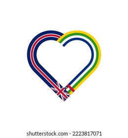 friendship concept. heart ribbon icon of united kingdom and central african republic flags. vector illustration isolated on white background
